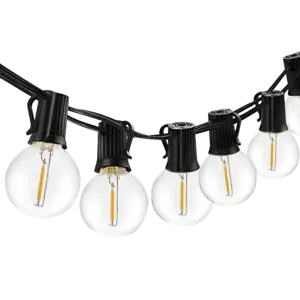 عقد إضاءة أسود E12 خارجي بطول 30 متر و 100 لمبة مرفقة معها : سحر الأجواء الخارجية بين يديك