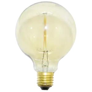 لمبه لون الانارة اصفر عسلي كروي زجاجي شفاف دايمر E27 40 واط