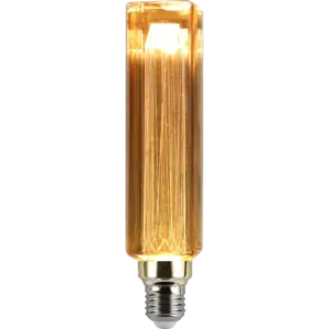 لمبة ديكورية زجاج عسلي ذهبي لون الانارة اصفر 3 واط شكل مكعب ارتفاع 20 سم