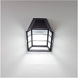 مصباح جداري خارجي لطش كوخ اسود زجاج شفاف مفرد قاعدة E27